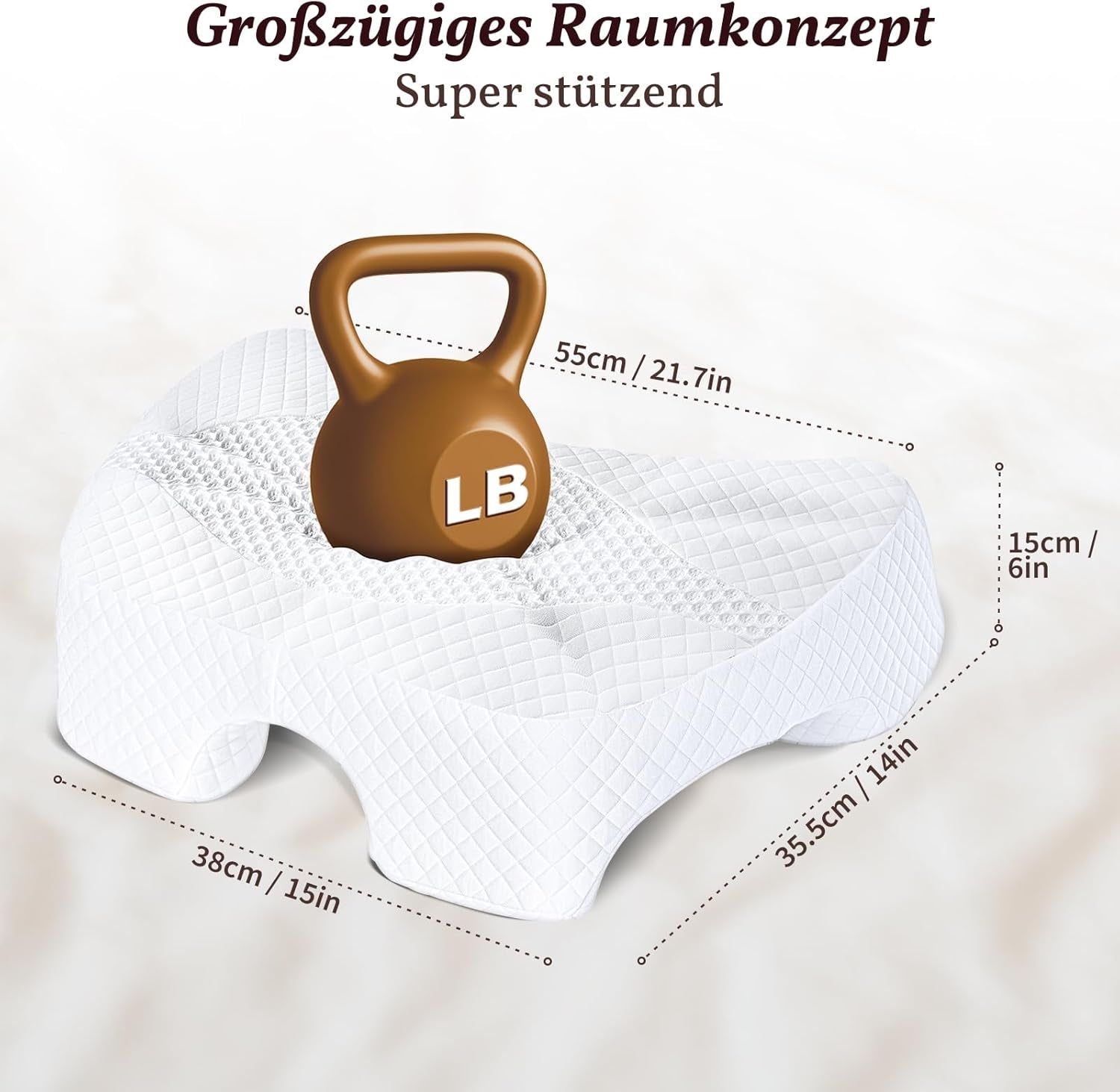 SAHEYER Oreiller pour dormeur latéral avec bras, oreiller orthopédique ergonomique, oreiller en mousse à mémoire de forme pour le cou et les épaules, oreiller cervical avec bras multi-angles pour de nombreuses positions de sommeil (blanc) Oreillers orthopédiques cervicaux Naty Shop