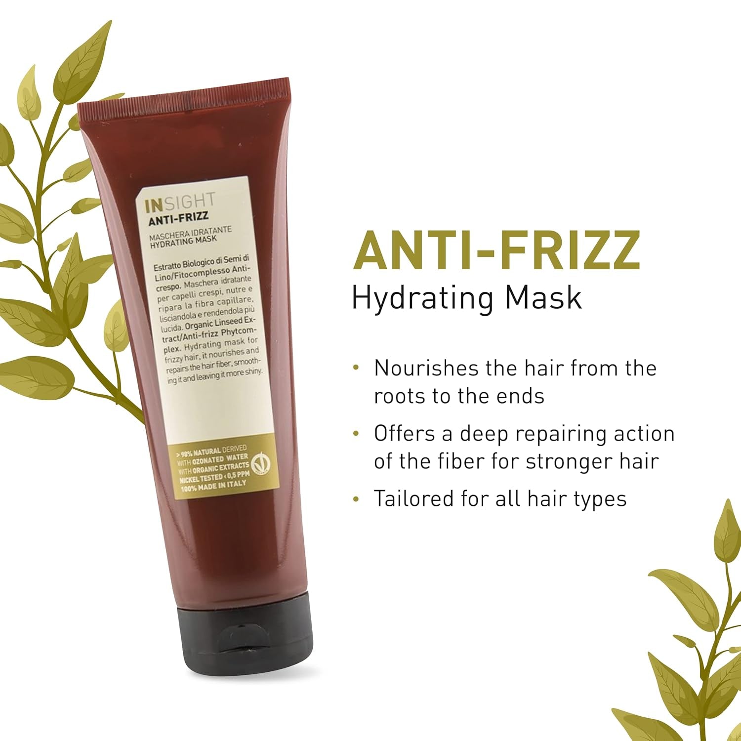 MASQUE HYDRATANT ANTI-FRISOTTES 250 ml Masque capillaire Naty Shop