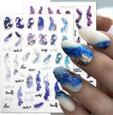 6 couleurs d'autocollants pour ongles en marbre, poudre bronzante argentée, autocollants pour ongles en marbre Bloom, autocollants pour ongles en marbre 3D, accessoires de conception, autocollants pour nail art, ensemble d'autocollants pour ongles
