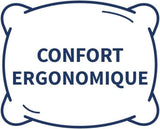 Bleu Calin Eponge plate en mousse à mémoire de forme et fibre polyester, blanche 160 X 40 cm Oreillers standards Naty Shop