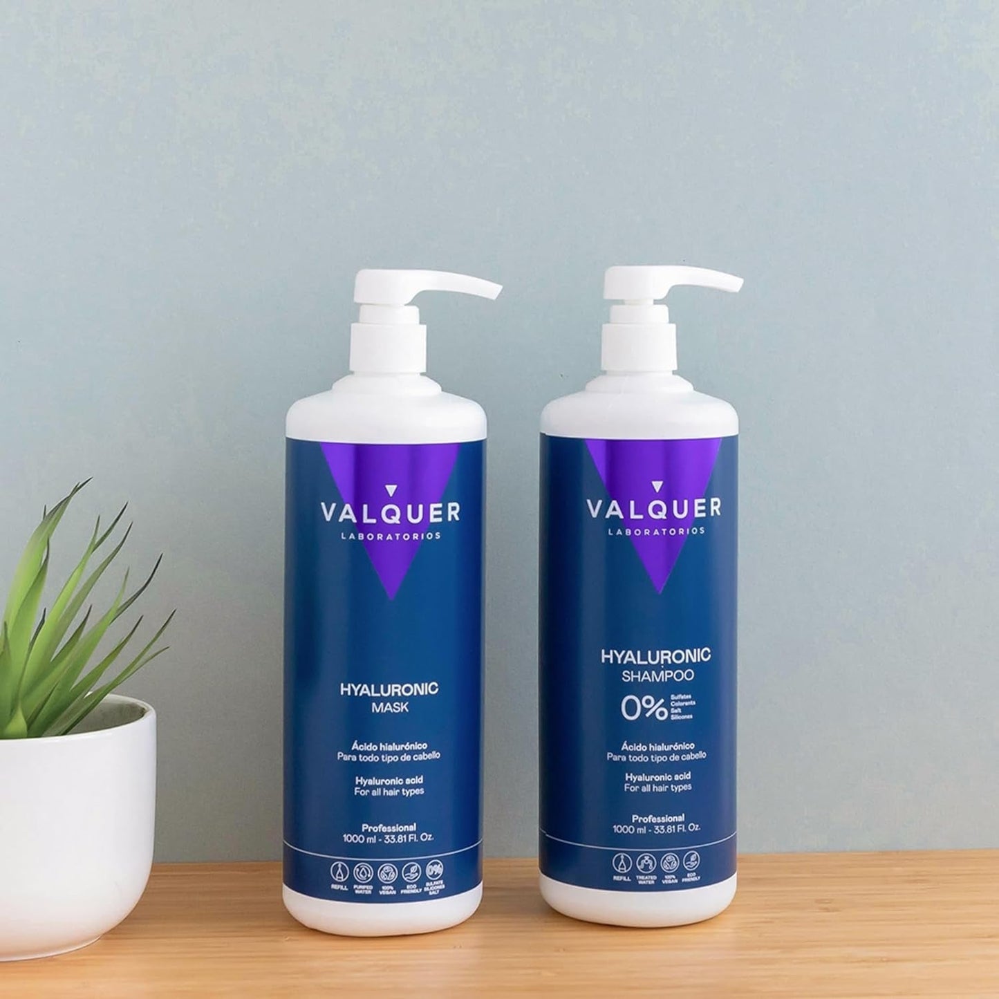 Traitement Capillaire Hyaluronique Valquer - Masque Capillaire Hydratant au Parfum Lavande - Sans Sulfate ni Silicone - 975 ml Naty Shop Hair Mask