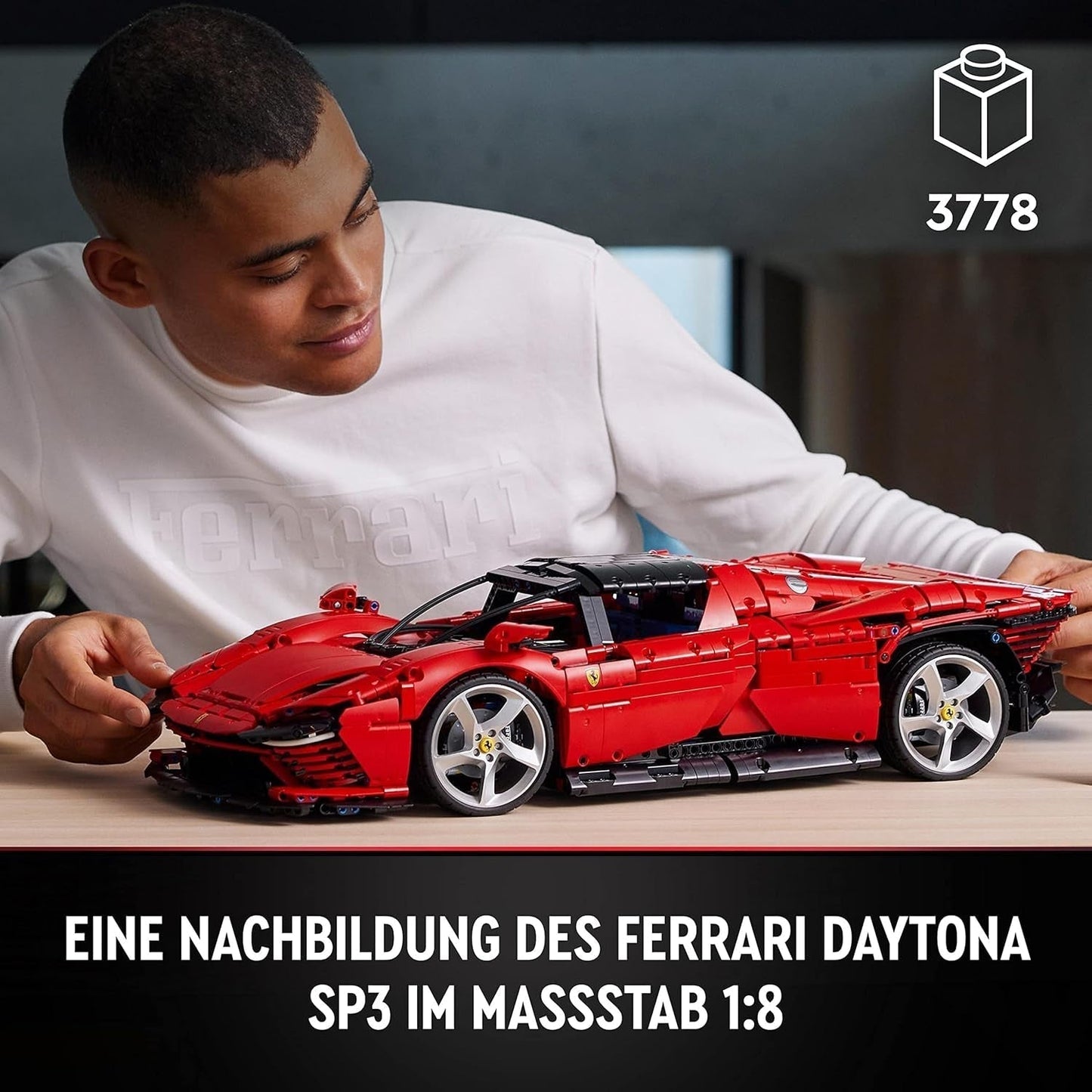 LEGO Technic Ferrari Daytona SP3 Kit de modèle à l'échelle 1:8, super voiture de sport rouge, modèle de voiture étendu, objet de collection, Ultimate Car Concept 42143 Jeux de construction Besuche an LEGO-Store