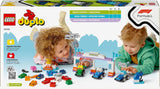 LEGO DUPLO Town F1 Team Race Cars With Racers, jouet de construction pour toute la famille, expérience de jeu imaginative, cadeau d'anniversaire pour les tout-petits, garçons et filles à partir de 2 ans 10445 Jeux de construction Besuche den LEGO-Store