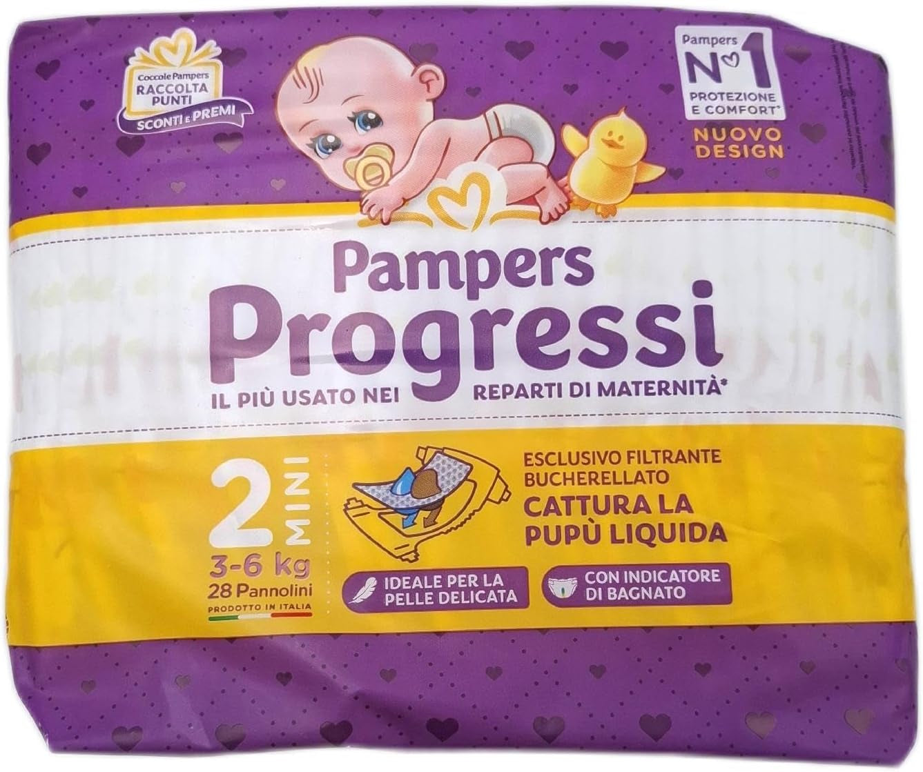 Couches Pampers Progressi Maxi + 500 points câlins supplémentaires, taille 4 (7 – 18 kg), 126 couches (taille standard)