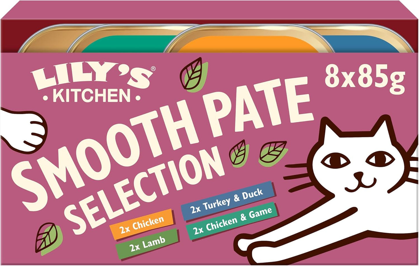 Lily's Kitchen Nourriture naturelle humide pour chat adulte, plateaux, recettes sans céréales, assortiment (32 plateaux x 85 g)