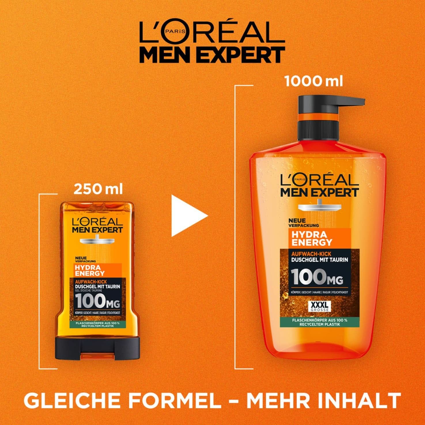 L'Oréal Men Expert XXXL Gel douche et shampoing pour homme, 1 litre Naty Shop