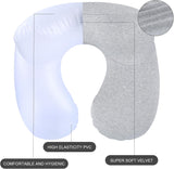 Oreiller cervical gonflable de voyage, oreiller cervical gonflable compact et rapide avec housse de coussin lavable pour les voyages en voiture, avion, train, bureau, famille