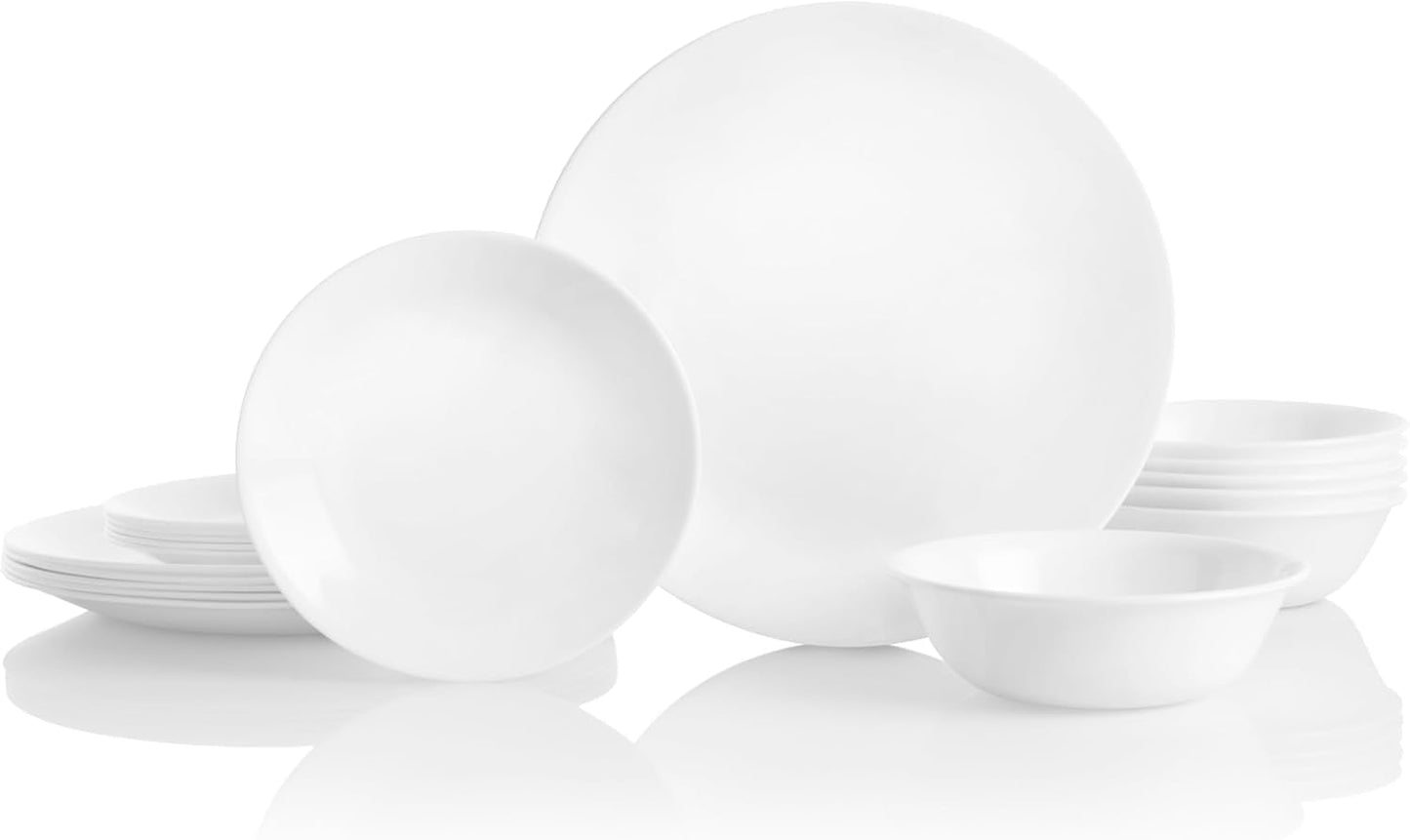 Service de table pour 6 personnes, 18 pièces, incassable, blanc hiver, information non disponible, blanc hiver