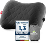 Oreiller gonflable de camping/voyage HIKENTURE avec housse d'oreiller amovible, oreiller ergonomique, oreiller cervical confortable pour voyage/extérieur, oreiller cervical gonflable de voyage (vert)... Oreillers orthopédiques cervicaux Naty Shop Noir