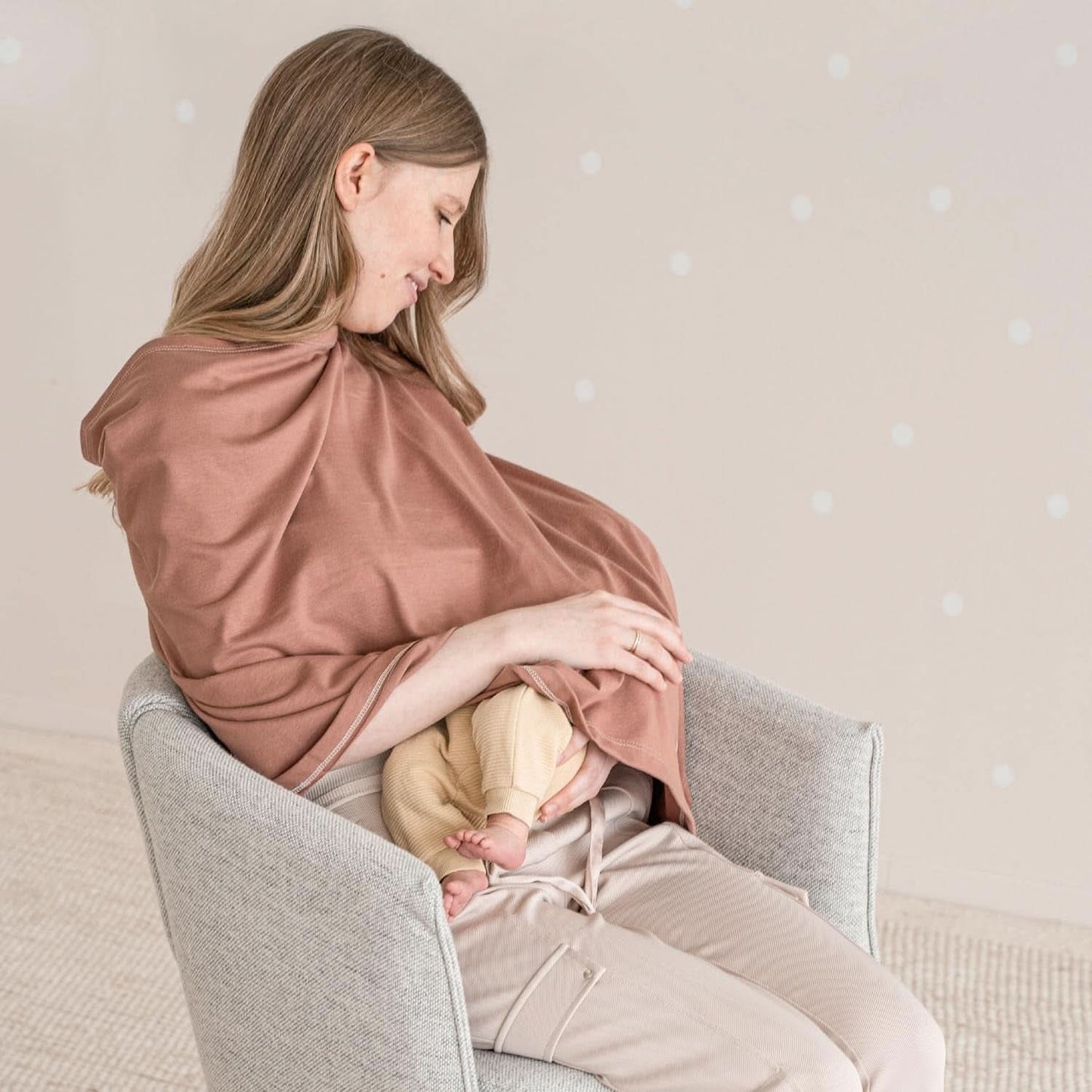Julius Zöllner Stilltuch Aus 100 Prozent Jersey-Baumwolle, OEKO-TEX STANDARD 100, Made in Germany, Uni Tan Accessoires Alimentation et Allaitement Bebe Naty Shop