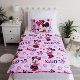 Parure de lit Disney, Minnie Mouse rose bébé, 100 % coton avec fermeture éclair - Kids Naty Shop