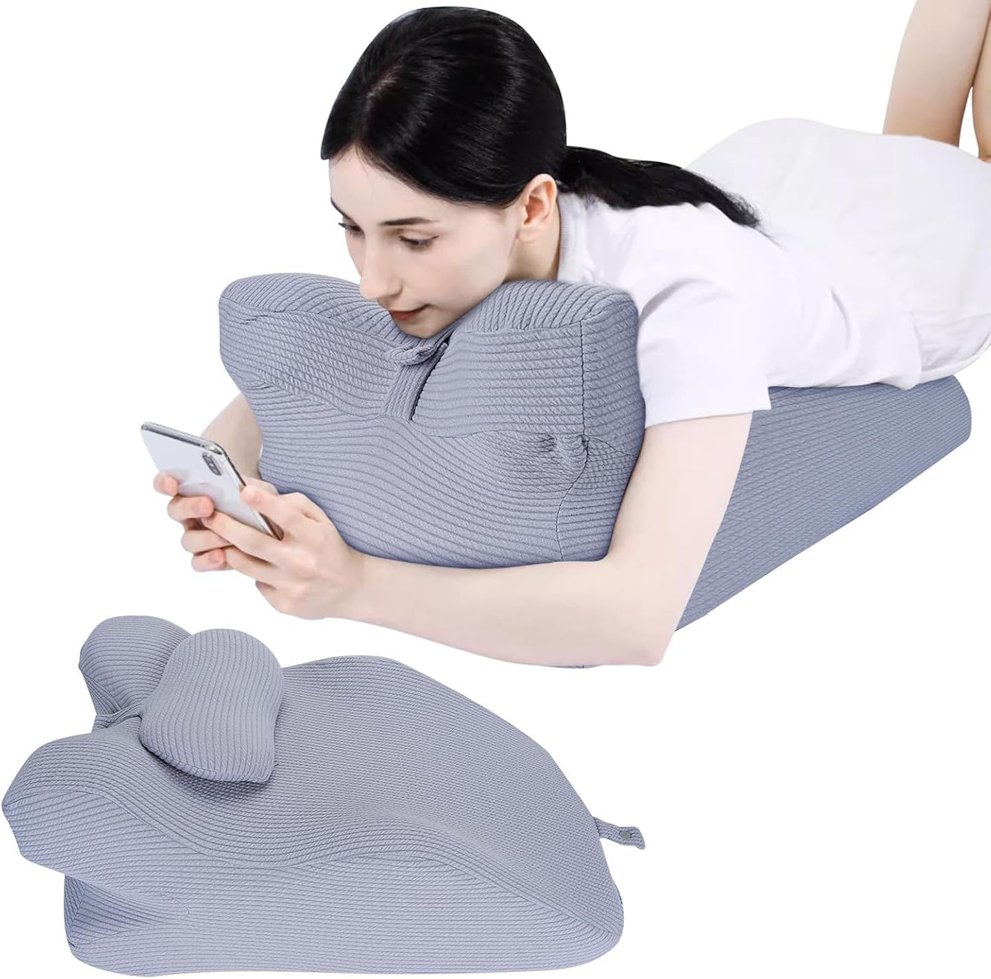 Oreiller de lecture pour lit et canapé, oreiller en plumes, oreiller de lit en mousse à mémoire de forme, oreiller de couchage latéral, oreiller de soutien dorsal ergonomique pour lire et regarder la télévision