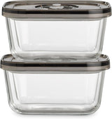 Set Caso Vacu OneTouch Eco, machine sous vide manuelle, comprenant 3 récipients sous vide en verre et VacuBoxx Eco-Duo S - récipient fraîcheur sous vide / 2 récipients de 500 ml chacun Boîtes de conservation alimentaire Naty Shop