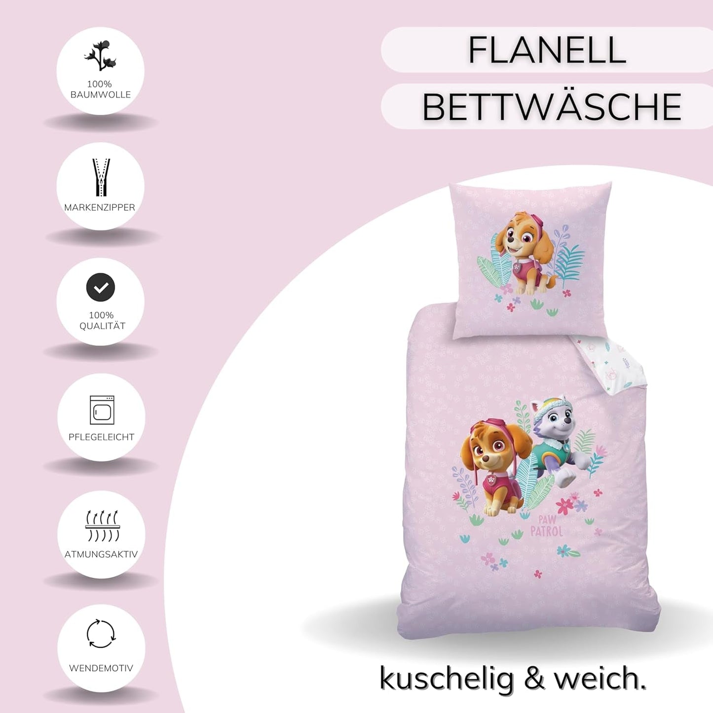 Linge de lit Paw Patrol, 100% coton Linge de lit - enfant Naty Shop