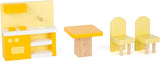 Small Foot 11192 Maison de poupée tournante en bois à 3 étages avec meubles jouets multicolore 37 x 40 x 67 cm Naty Shop Doll Houses