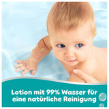 Lingettes pour bébé Pampers 99 % d'eau, 12 paquets de 60 lingettes chacun = 720 lingettes pour bébé, lotion légère 99 % d'eau
