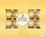 Ferrero Rocher - Pralines Spécialité Croquantes et Crémeuses aux Noisettes - Cadeau de Saint Valentin pour Elle et Lui - 16 Paquets de 4 Pralines Individuelles