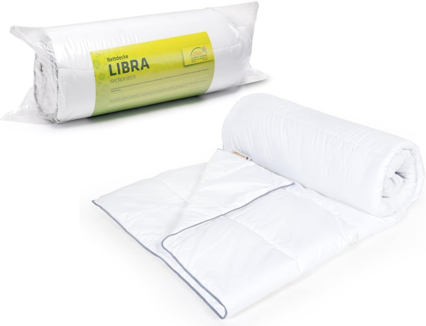 Décokage 135X200 Couette d'été Couette matelassée Anti-allergique Pour personnes allergiques Couette d'été 100% microfibre 800G Libra Couettes et couettes Naty Shop Blanc 200X200
