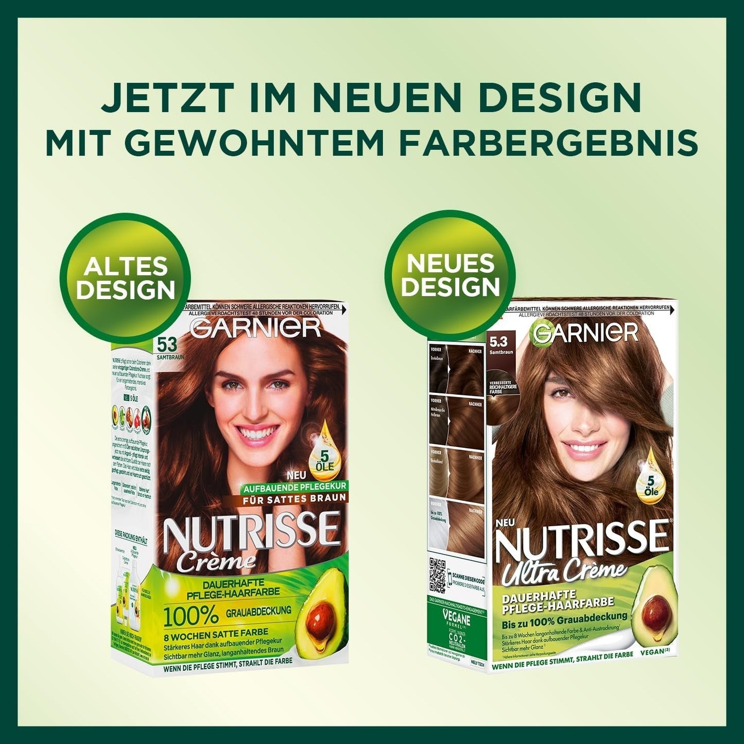 Garnier Nutrisse Coloration permanente pour cheveux aux huiles de fruits nourrissantes Tenue 8 semaines Couleur Ultra Crème Teinte 053 Brun velours (paquet de 3) Naty Shop Coloration capillaire