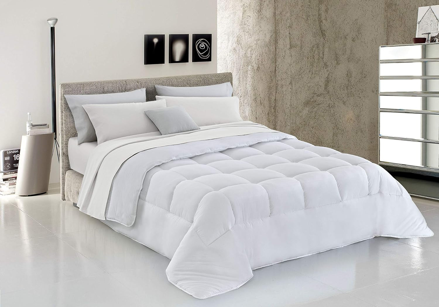 Sogni E Capricci Couverture d'hiver pour animaux, 2 places, blanc/blanc Couettes et couettes Naty Shop Blanc 2 places