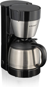 Cloer 5009 Machine à expresso à filtre gardant au chaud jusqu'à 8 tasses 800 W avec carafe isolée en acier inoxydable 1x4 tasse filtrante noir