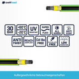 CELLFAST Tuyau d'arrosage 5 Couches Tuyau d'arrosage Double Tressé Tuyau d'irrigation transfrontalier résistant aux UV Anti-Algues Flexible 30 Bar 3,4" 50 mètres Vert