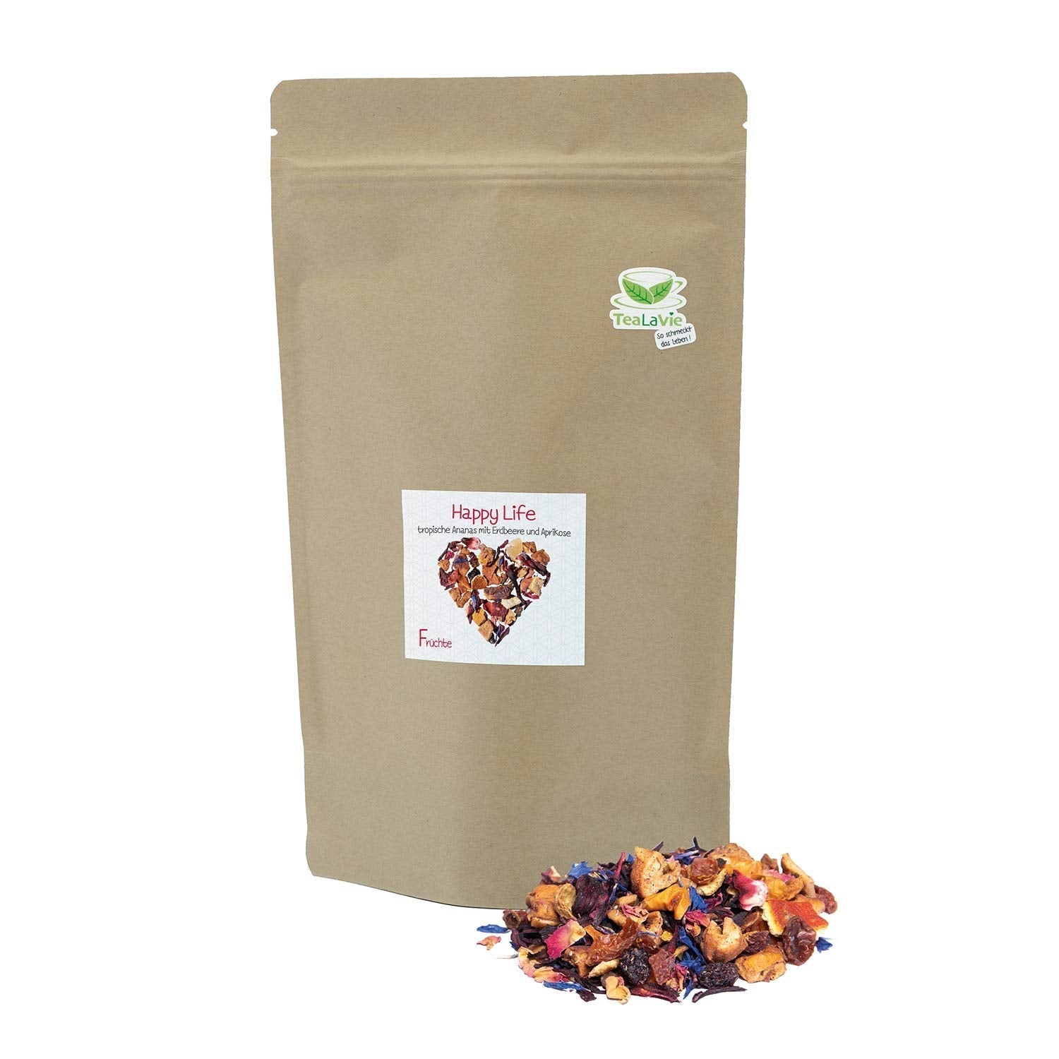 Tealavie - Thé pour enfants sans sucre - Fraises des bois et rhubarbe (200 g) Tealavie Fruit - Thé aux fruits en vrac