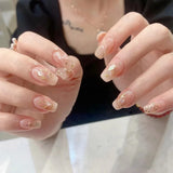 24 pièces carré nu français court couverture complète faux ongles presse sur ongles pour femmes filles