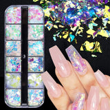 JMEOWIO – paillettes pour ongles, 12 grilles, sirène, accessoires de décoration pour Nail Art, Design des ongles