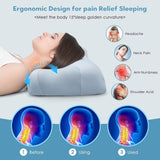Royalisneeo Oreiller de beauté pour douleurs du dos, du ventre et des côtés Oreiller pour douleurs au cou et aux épaules Oreiller anti-rides Anti-âge en mousse à mémoire de forme Bleu (standard) Oreillers orthopédiques cervicaux Naty Shop