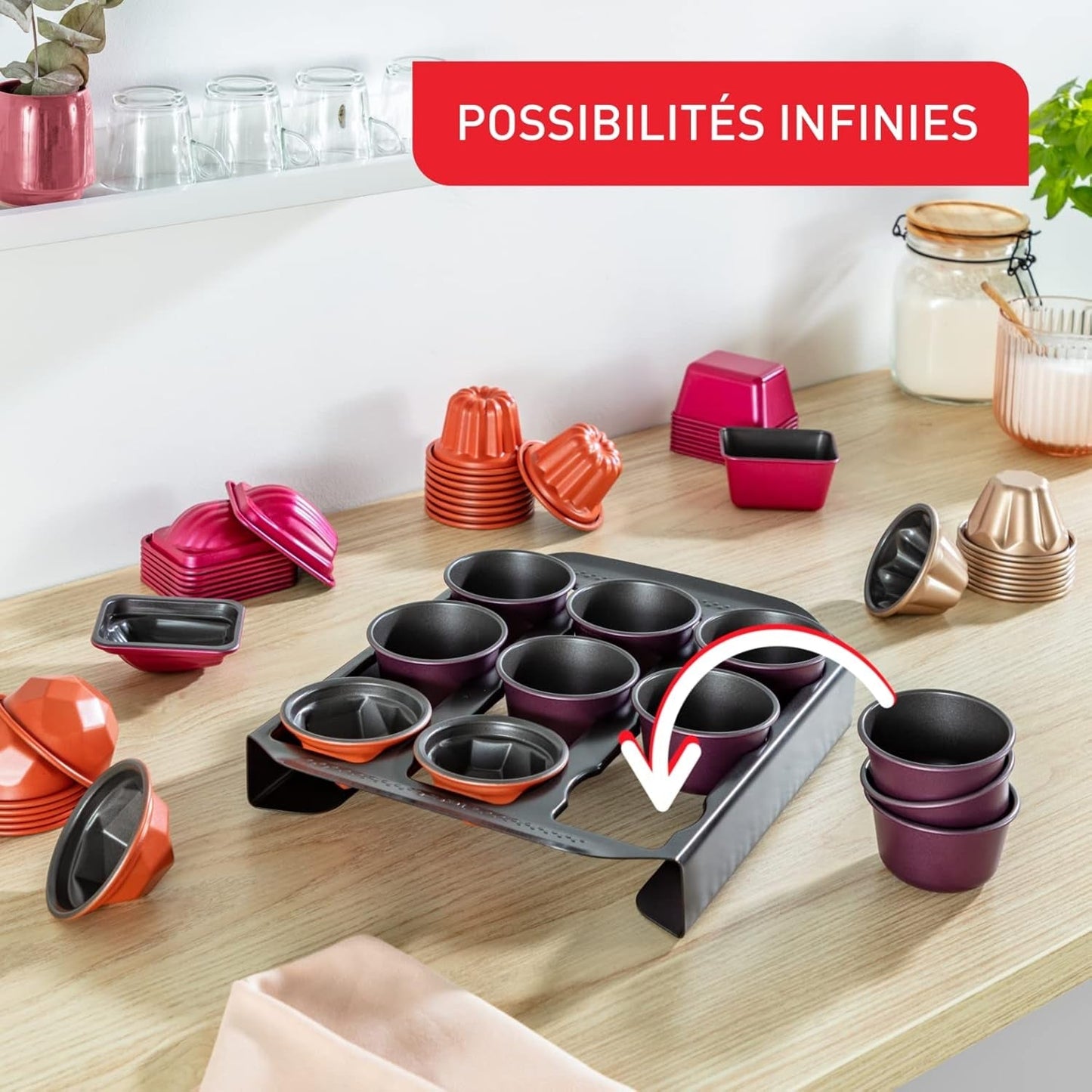 Tefal Creabake J3089304 3 Stück Brioche-Backform Antihaft-Beschichtung, Leicht Entnehmbar, Stapelbar, Einfache Austellung, Backform Moules et plaques à pâtisserie Naty Shop