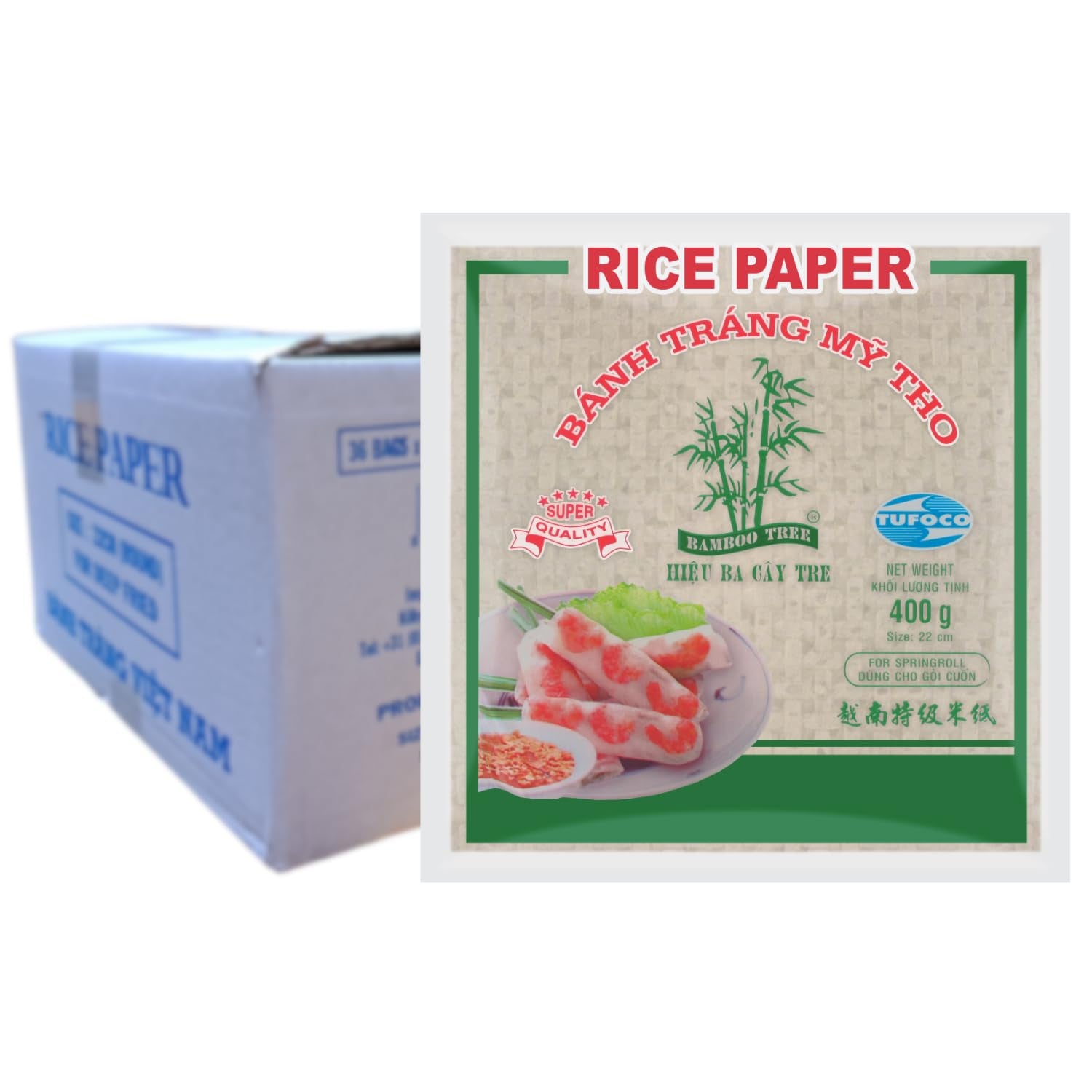 BAMBOU - Papier de riz 22 cm. (Rouleaux d'été) - 1 x 400 g