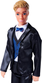 Simba 105733629 - Steffi Love Kevin Charmante poupée de jeu porte un costume élégant avec nœud papillon et gilet, 30 cm, 3 ans et plus, bleu Naty Shop poupées