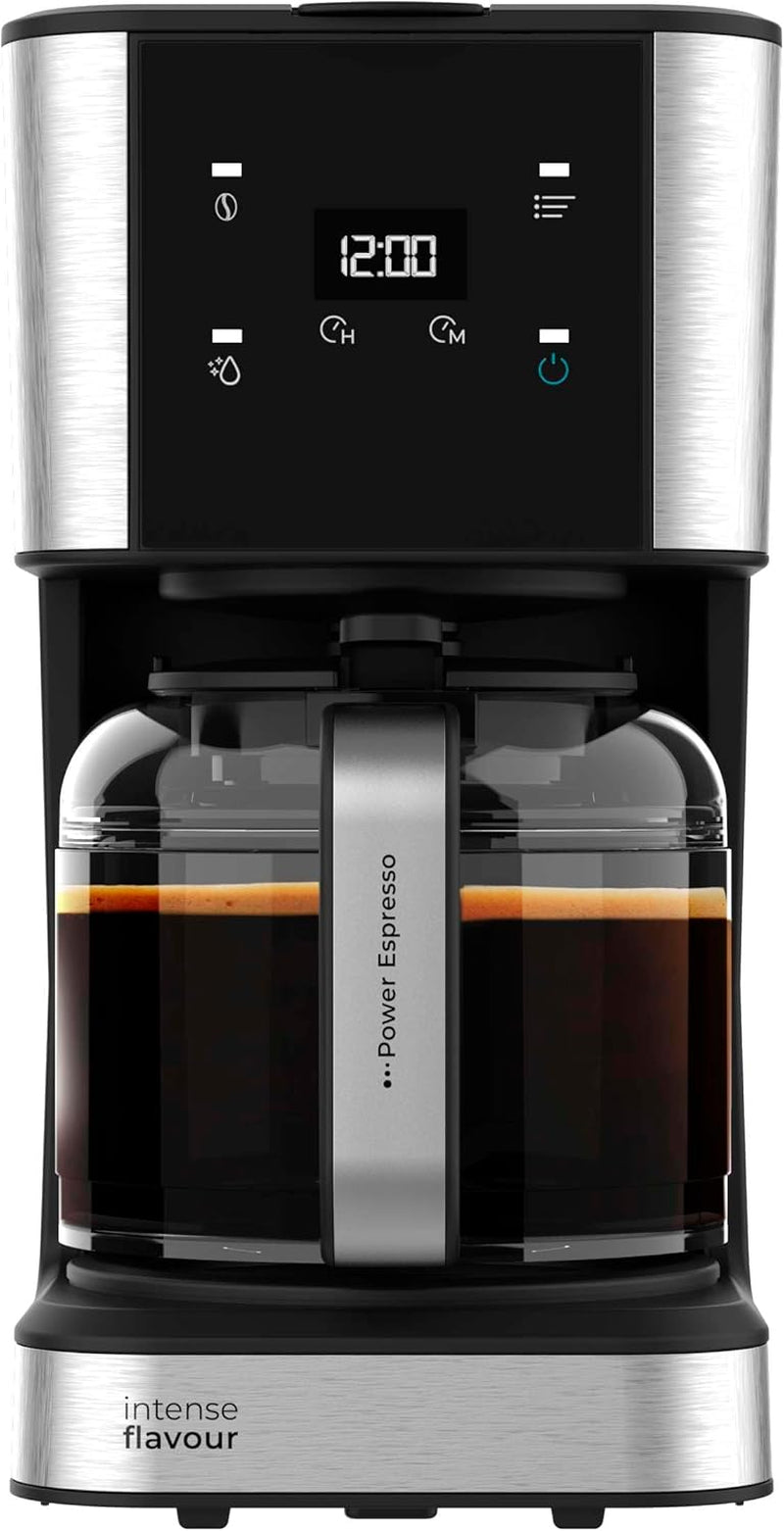 Expresso avec filtre Cecotec Coffee 66 Drop and Touch, puissance 950 W, 1,5 L, 12 tasses, écran tactile, carafe en verre, minuterie 24 heures, 6 interrupteurs, filtre à mailles réutilisable