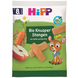 HiPP Bio Knusper Stangen Apple Karotte (7 x 30g), Babysnack ab 8. Monat, Süße nur aus Früchten und Gemüse, glutenfree, in best Bio-Qualität