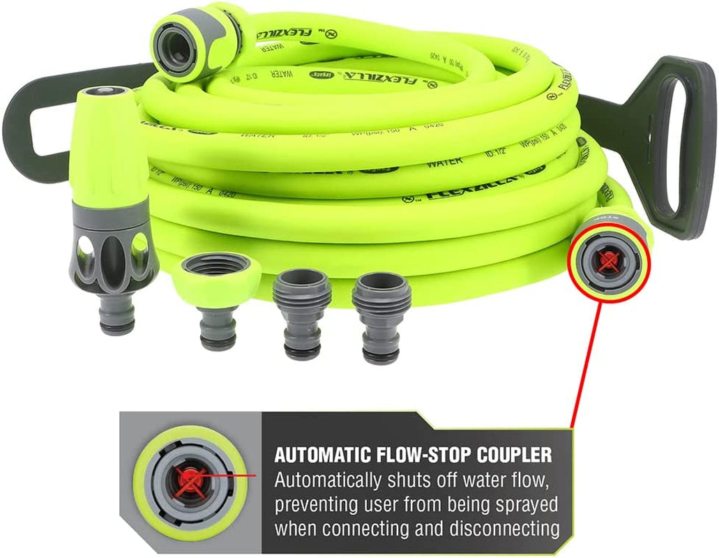 Ensemble de tuyaux d'arrosage à connexion rapide, 1/2 po x 50 pi, durable, léger, sans danger pour l'eau potable – hfzg12050qn