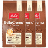 3 grains de café Melitta BellaCrema La Crema, torréfaction moyenne, 1 kg chacun