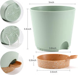 Pot de Fleur 6 Pièces 12,7 cm Jardinière à Arrosage Automatique Pot de Fleur intérieur extérieur à Drainage élevé avec Plateau de réservoir et Bord d'arrosage Jardinière de Jardin Jardin