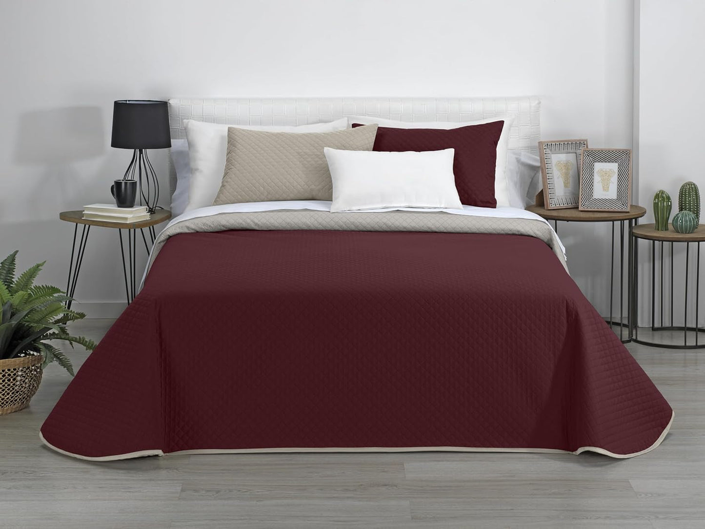 Estoralis | AVA | Courtepointe boutique réversible | Pour toutes les saisons | Couleur – Gris/Rouge | Pour lit de 180 cm. (270 X 270 Cm. Ancho X Alto) | Couette matelassée Couettes et couettes Naty Shop