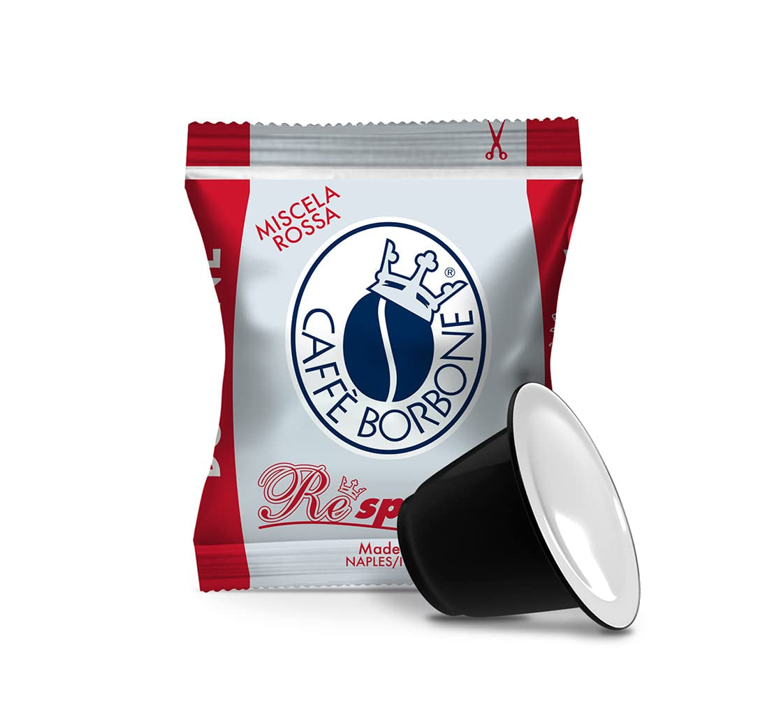 Caffè Borbone Respresso, Rote Kaffeemischung - 50 Kapseln - Compatible avec Nespresso®* Haushalts-Espressomaschinen