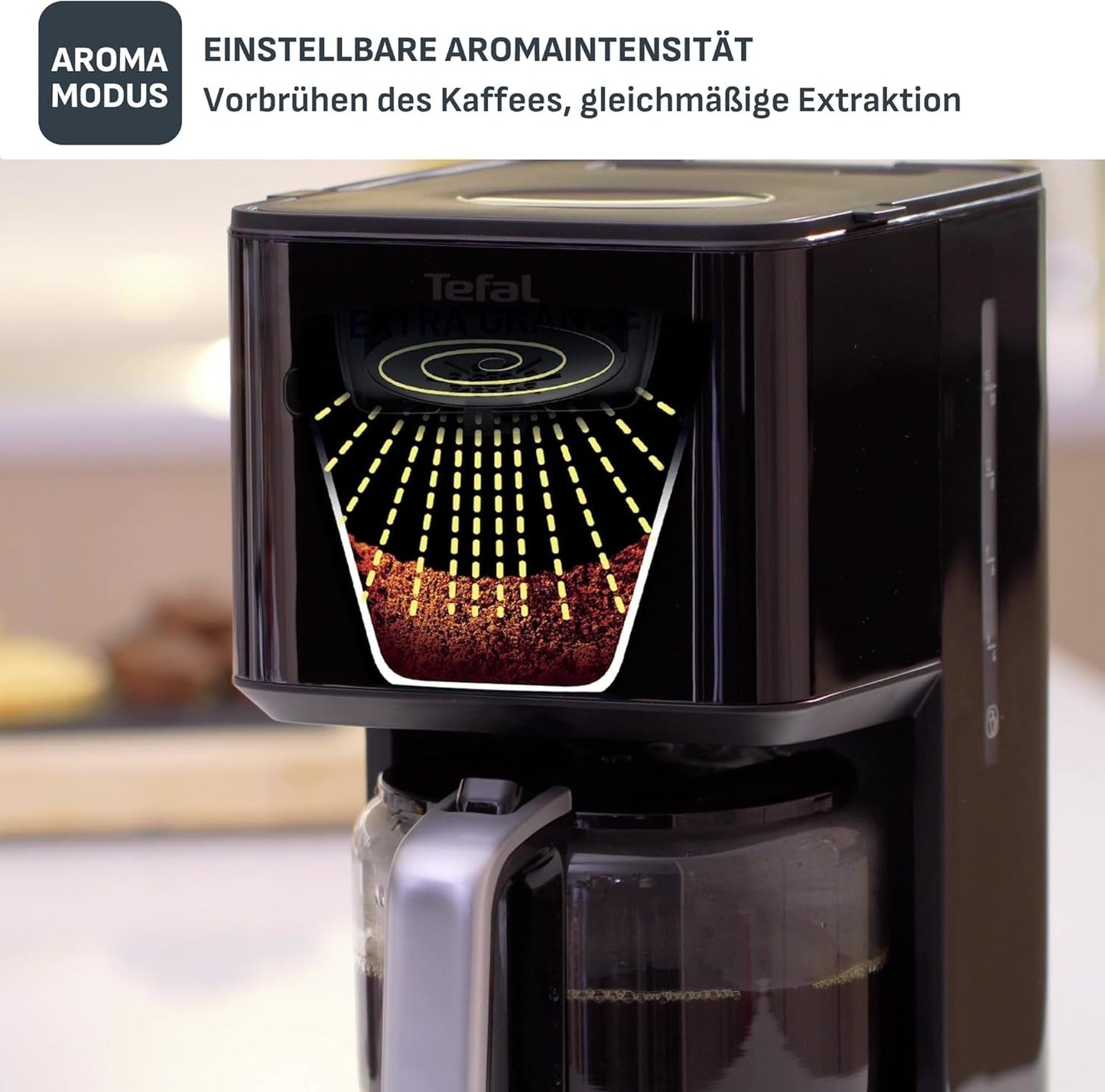 Tefal Smart'n Light Machine à Expresso avec Minuterie, Machine à Expresso avec Filtre Programmable 1,25 L, Fonction Aroma pour un Arôme Intense, Fonction Maintien au Chaud, Anti-Goutte et Facile à Nettoyer, Noir