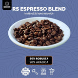KING'S COFFEE - AMESTEC RS ESPRESSO - 1 kg de grains de café forts et aromatiques - café à faible acidité - café en grains entiers - torréfaction en petits lots d'Italie - grains d'espresso pour machines entièrement automatiques et machines à porte-filtre