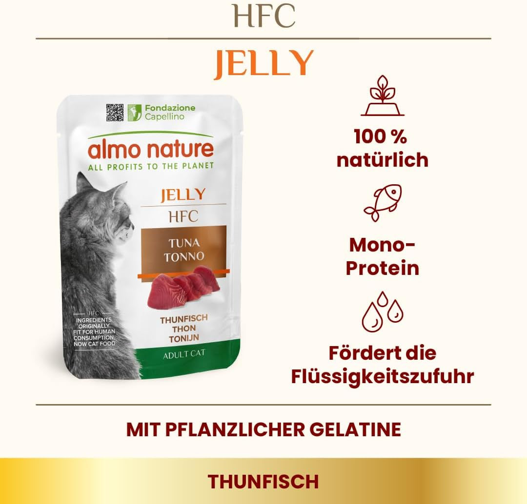 Almo Nature HFC Jelly nourriture humide pour chats - au thon, paquet de 24 (24 x 55g)