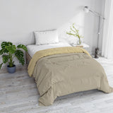 Couverture d'hiver basique, unie et doublée, vert foncé/crème, 200X245Cm Naty Shop Couettes et couettes Taupe/crème 160X245Cm