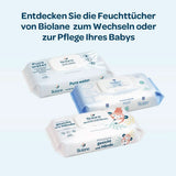 BIOLANE - Feuillage pour bébé avec eau 99,9% - Eau pure - Emballage avec 12 X 48 (576 Feuillage) - Pour Empfindliche Haut - Ab der Geburt - Duftfrei - Wechseln Und Reinigungspflege Naty Shop
