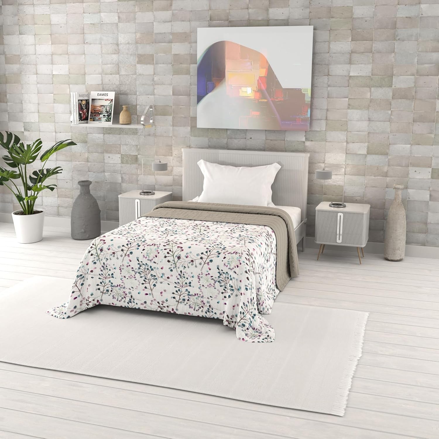 Couette d'été imprimée fantaisie, rembourrage en polyester, pétales, 260 x 270 cm, courtepointes et courtepointes Naty Shop Pile 220 x 270 cm.