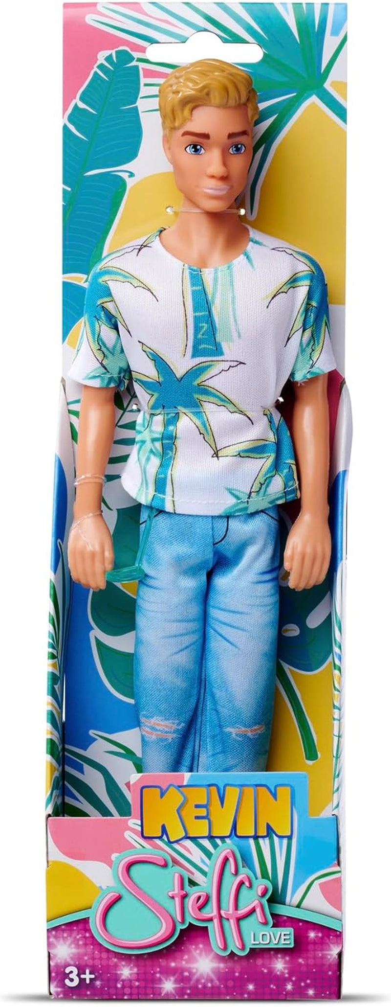 SIMBA 105733729 Steffi Love Kevin Play Doll porte un haut à imprimé palmiers et un jean cool avec lunettes de soleil 30 cm à partir de 3 ans Naty Shop Dolls Titre par défaut
