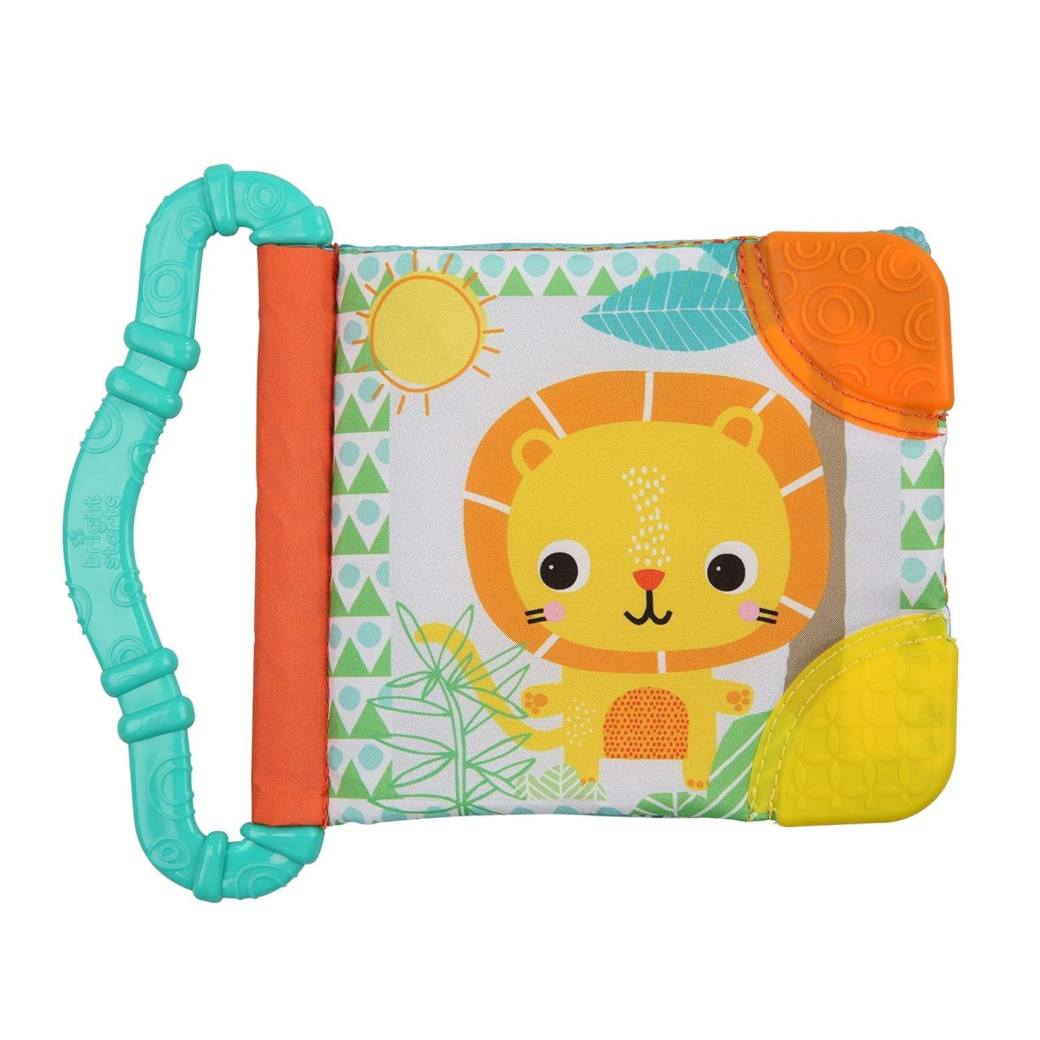 Bright Starts, Teethe & Read, Livre en tissu à hochet et livre d'images d'animaux Livre à hochet en tissu, anneau de dentition, anneau apaisant pour les gencives, jouet pour bébés et tout-petits de 3 mois Jouets pour bébés Naty Shop Titre par défaut