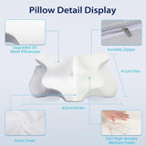 Oreiller cervical HOMCA, oreiller ergonomique en mousse à mémoire de forme, housse d'oreiller rafraîchissante 3D pour position couchée, latérale ou couchée, 62 X 41 X 9,5/12,5 cm Oreillers orthopédiques cervicaux Naty Shop