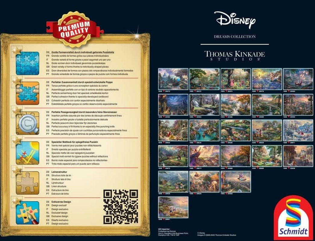Schmidt Spiele 57371 Thomas Kinkade, Disney, Mickey & Minnie, Dream Collage 2, puzzle 2000 pièces Puzzle Naty Shop